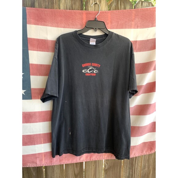 Vintage Y2K Orange County Choppers Distressed Double Sided Bikers T-shirt XL - Picture 2 of 10